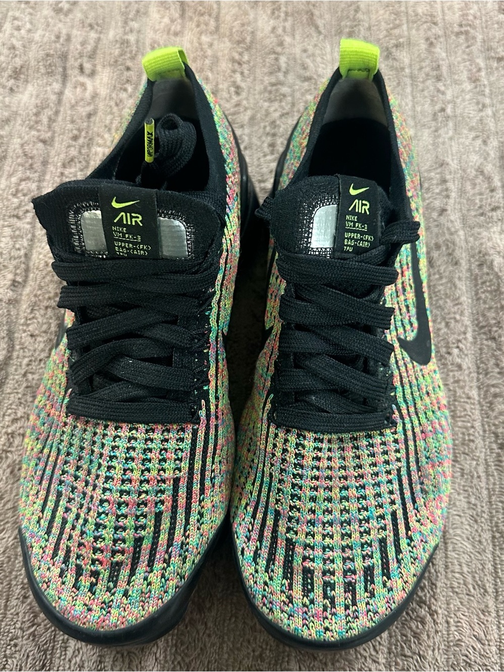 Nike Multicolor Flyknit Sneakers with Black Accents SZ:6